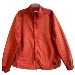 Carbon2Cobalt Men's Full Zip Knit Cardigan Sweater Sz L Burnt Orange Rust Casual